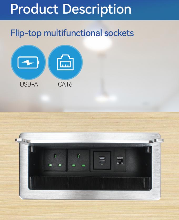 UKCA Flip Up Socket with Alloy Casing & Multi-functional Ports
