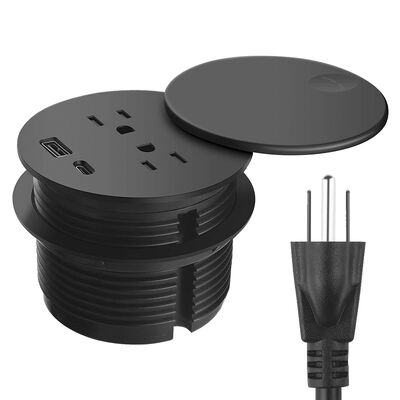 Waterproof ETL Certified Desk Power Grommet with 20W Charging and Rotating Lid