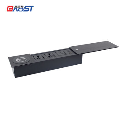 Sliding Socket with 15W Qi Charger 20W USB Ports and UKCA Certificated for Conference Tables