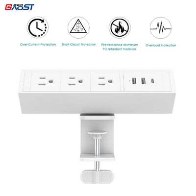 ETL Certified Desktop Clamp Power Strip with PD20W USB Charge and Fire Retardant for Desks Up to 45mm