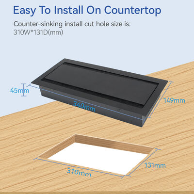 Double Flip Cover Table Cable Holder Organizer Management Tray 340MM