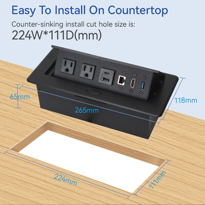 Residential CUL VGA Pop Up Socket Box USB 3.0 For Nightstand Countertops