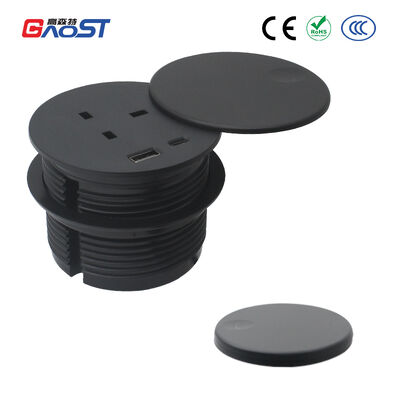 ABS Plastic USB C Desk Power Grommet Socket 82mm Dia 240V