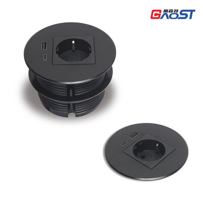 Schuko Conference Table Grommet Recessed Power Outlet USB20W 3 Inch