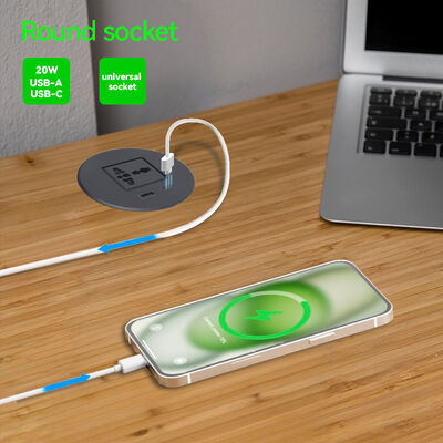 Furniture Embedded Recessed Desk Power Grommet Charger Sockets PD 20W