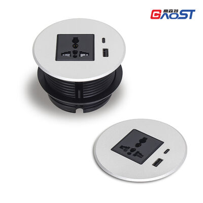 Universal Recessed USBC Desk Plug Grommet Power Outlet QC 3.0 For Furniture