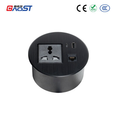 20W QC3.0 USB 80mm Power Grommet Fully Universal Outlet LAN RJ45