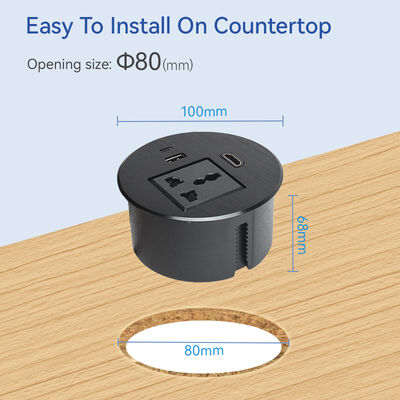 HDMI Office Desk Power Grommet outlet Socket UBS20W QC3.0 Charger 90mm