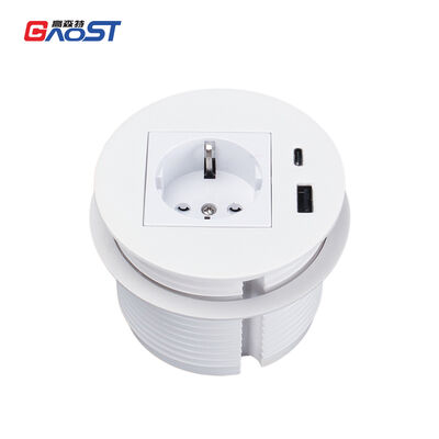 Bedside Desk Power Grommet Plug Socket 20W USBA USBC Fast Charge