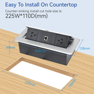 Recessed Pop Up Electrical Outlet Countertop Australian Plug Power Sockets For Office Desk