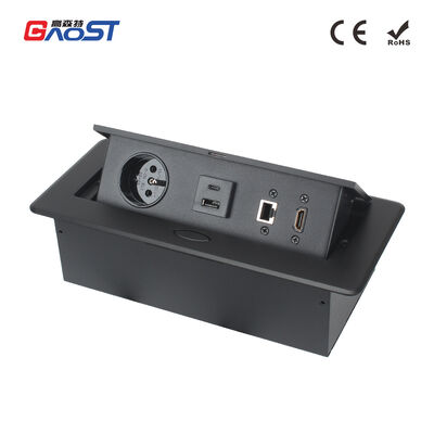 French Recessed Pop Up Socket Box with 20W Charge and Damped Spring Structure for Seamless Tabletop Outlet Integration