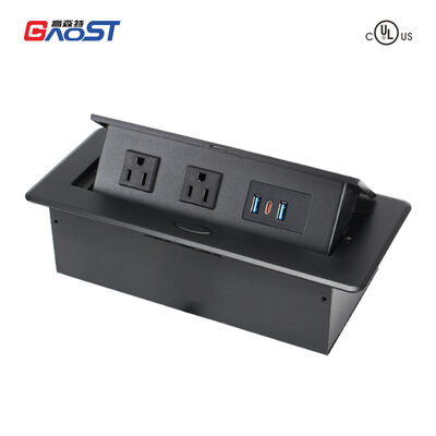 Rectractable Tabletop Pop Up Floor Outlet Desk Socket Box UL Certified
