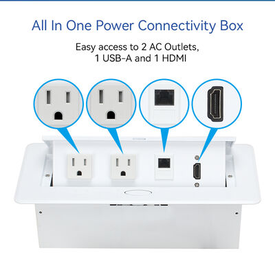 RJ45 HDMI Power Tabletop Pop Up Socket Box Outlets For Office Desks