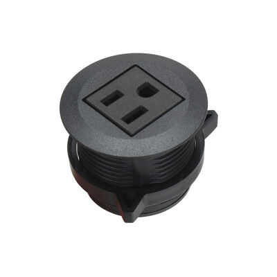 Single One Round Recessed USB Charger Power Desk Grommet Outlet 45mm Black