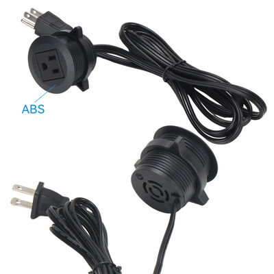 Single One Round Recessed USB Charger Power Desk Grommet Outlet 45mm Black