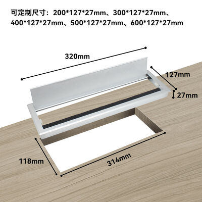 Aluminum Alloy Desk Wire Organizer with Matte Black Finish and 320 × 127× 27 mm Dimensions for Cable Management
