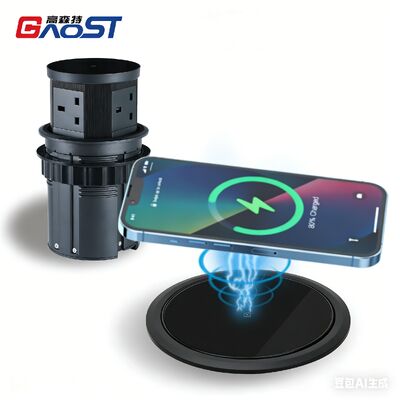 Isola da cucina wireless con presa di corrente a scomparsa, foro da 110 mm