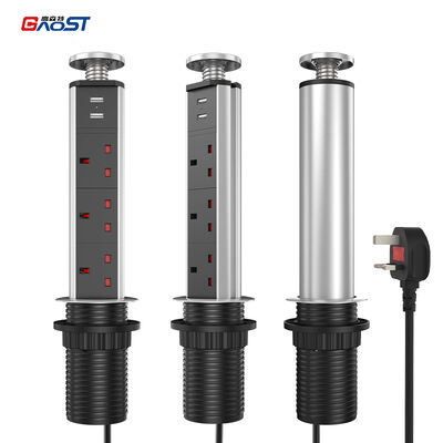 Countertop Pop Up Retractable Power Socket Mains Plug 60mm Hole