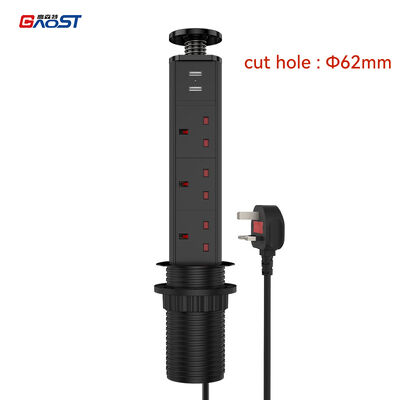 62mm USB C Electrical Hidden Retractable Power Socket UK Outlets