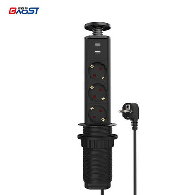 Retractable Pop Up Plug Socket Power Strip Schuko Outlets For Countertops