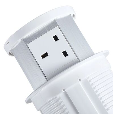 Fast Charging Pop Up Electrical Outlet 3 Type G Sockets For Kitchen Counter ODM