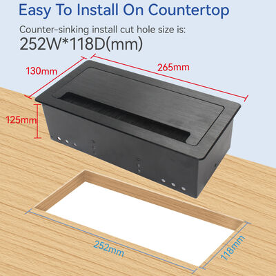 USBC 20W RJ45 Inset Office Desk Electrical Socket Alloy Faceplate