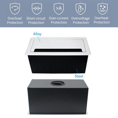 Multimedia Flip Up Conference Electrical Socket Embedded Desk Mounted Custom