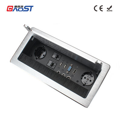 Alloy Faceplate Recessed Flip Up Outlet Power Socket Plug Silent Damping