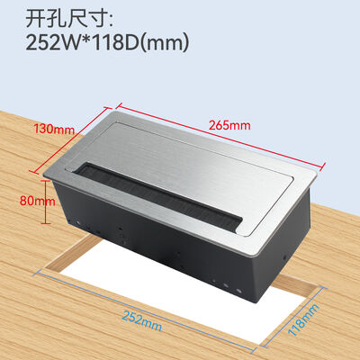 Alloy Faceplate Recessed Flip Up Outlet Power Socket Plug Silent Damping