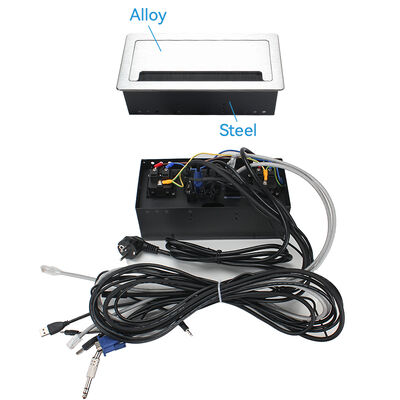 Alloy Faceplate Recessed Flip Up Outlet Power Socket Plug Silent Damping