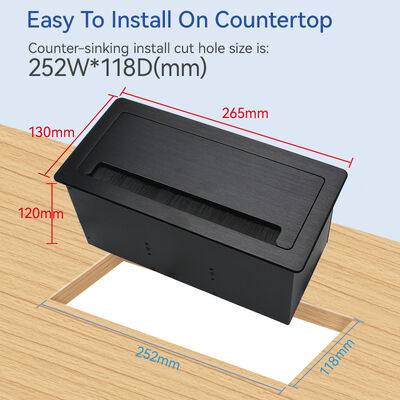 13A Desktop Flip Up Conference Electrical Socket Multimedia Power Box For Office Conference Podiums