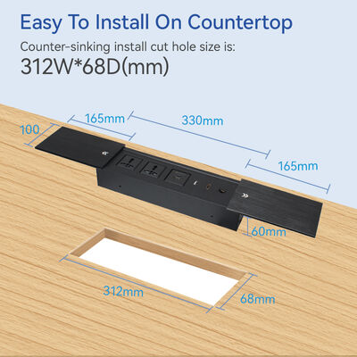 ROHS Embedded Sliding Socket Power Outlet For Conference Table