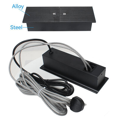 Sliding Socket Desktop Connection Box with 20W USB RJ45 LAN and Sliding Cover for Conference Table Power Outlet