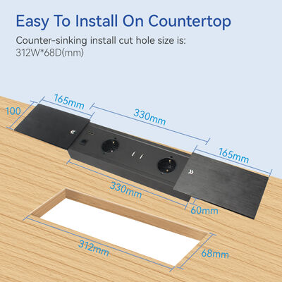 Schuko Office Desk Sliding Socket Power Module HDMI Data Interfaces OEM