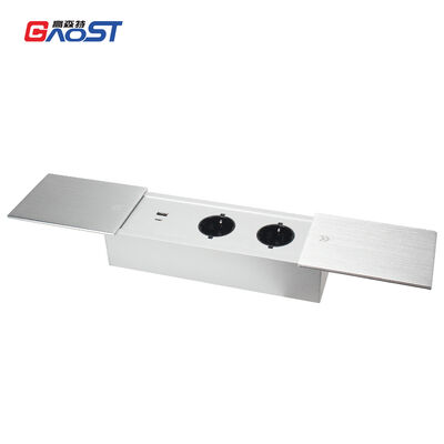 ODM Office Desk Sliding Socket Power Outlet With Usb Aluminium Alloy