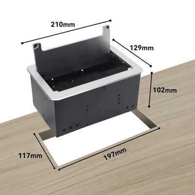 Modern Desktop Embedded Socket with 20W USB Charging Schuko Power Outlets and RJ45 CAT6 Port