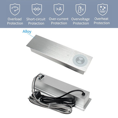 Modern Sliding Socket UK Outlets Integrated LAN HDMI Ports In Desk Power Outlet