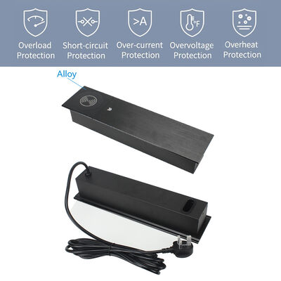 UKCA Certified Conference Table Power Unit with 15W Qi Wireless Charging and 3 Type G Outlets