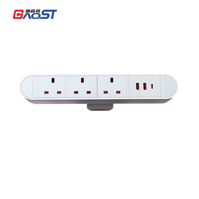 2USBA 1USBC Desk Clamp Power Outlet Socket Hub UKCA Certificated For Workspace