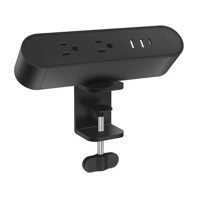 ROHS Aluminum Desk Clamp Power Outlet Center 20W 45mm 125V