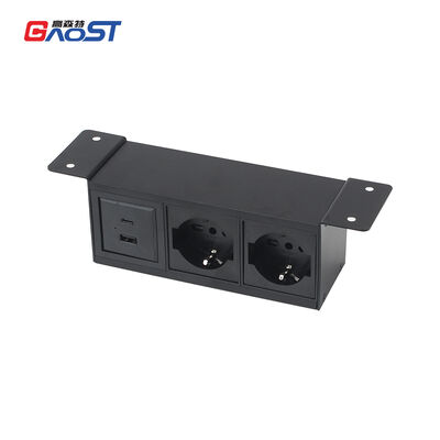Commercial Under Desk Power Strip Outlet 20W USBA USBC 250V