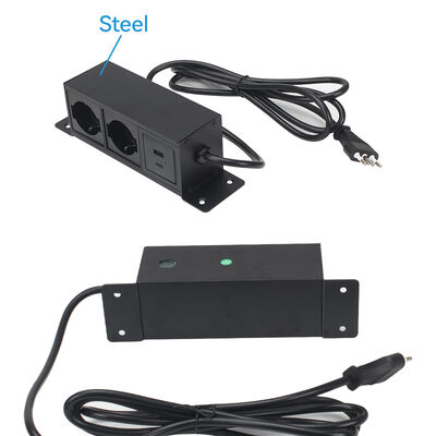 Commercial Under Desk Power Strip Outlet 20W USBA USBC 250V