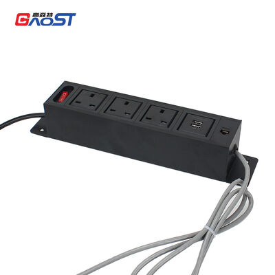 British Under Desk Power Strip Socket PDU Mountable Surge Protector