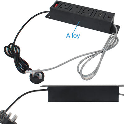 British Under Desk Power Strip Socket PDU Mountable Surge Protector
