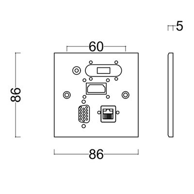 HDMI Wall Audio Video Outlet Boxes Multimedia Socket OEM