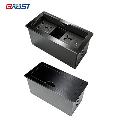 Embedded Desktop Audio Visual Box Surge Protector Power Socket For Conference Table