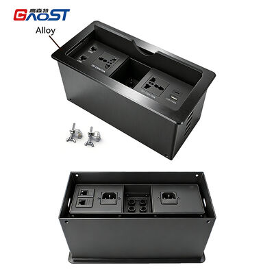 Embedded Desktop Audio Visual Box Surge Protector Power Socket For Conference Table