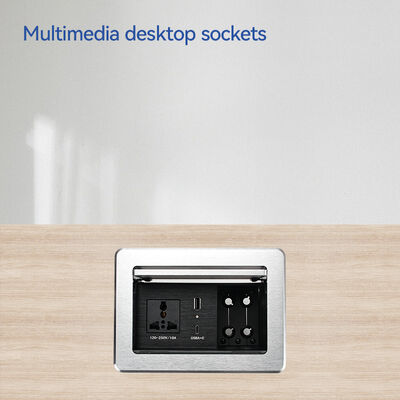 Recessed Pop Up Audio Visual Box Multimedia Socket Outlet 65W USB