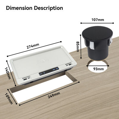 USBA USBC Cabinet Sofa Bluetooth Audio System ABS Plastic ROHS Certificated