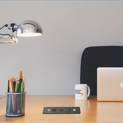 UL Certified Recessed Power Strip with 20W USB Charge and Alloy Faceplate Flush Mount Power Outlet